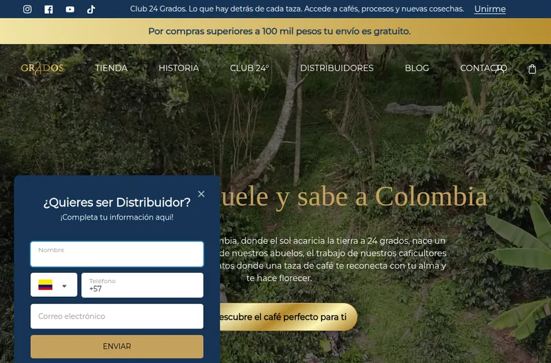 24 Grados Coffee — vista previa del sitio web
